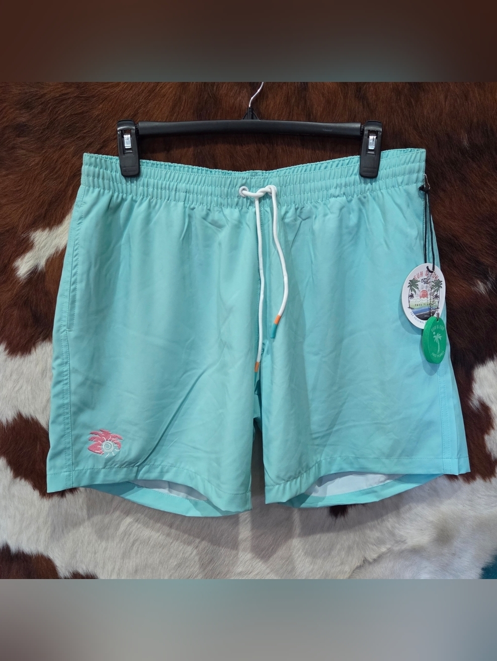 Free Planet Men's Aqua Blue Swim Trunks
